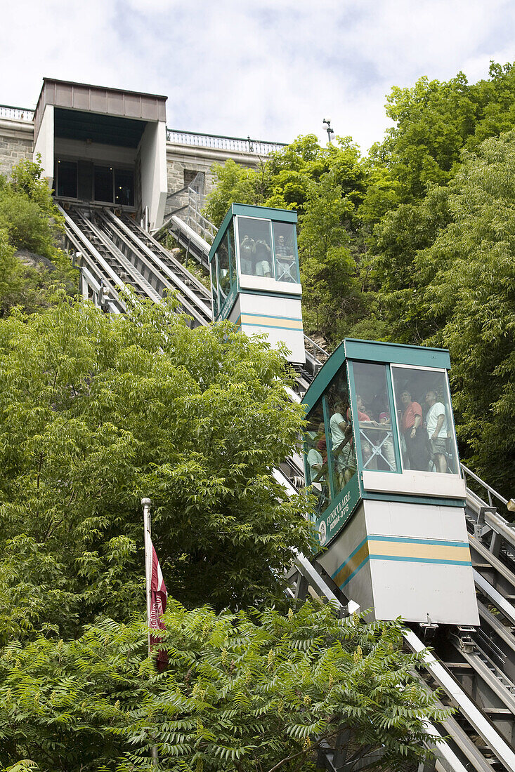 Quebec City, Canada - The funiculaire in the historic part of the city