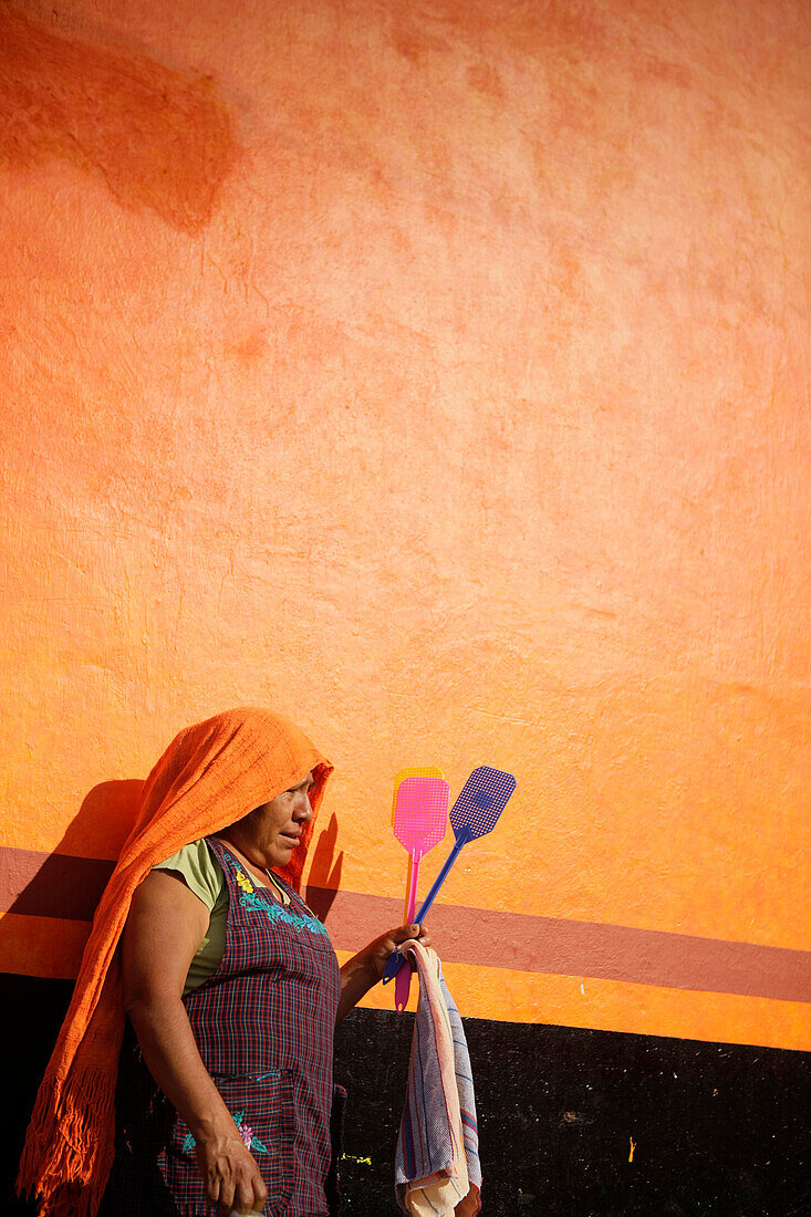 Sales woman, teotitlan market, Oaxaca, Mexico