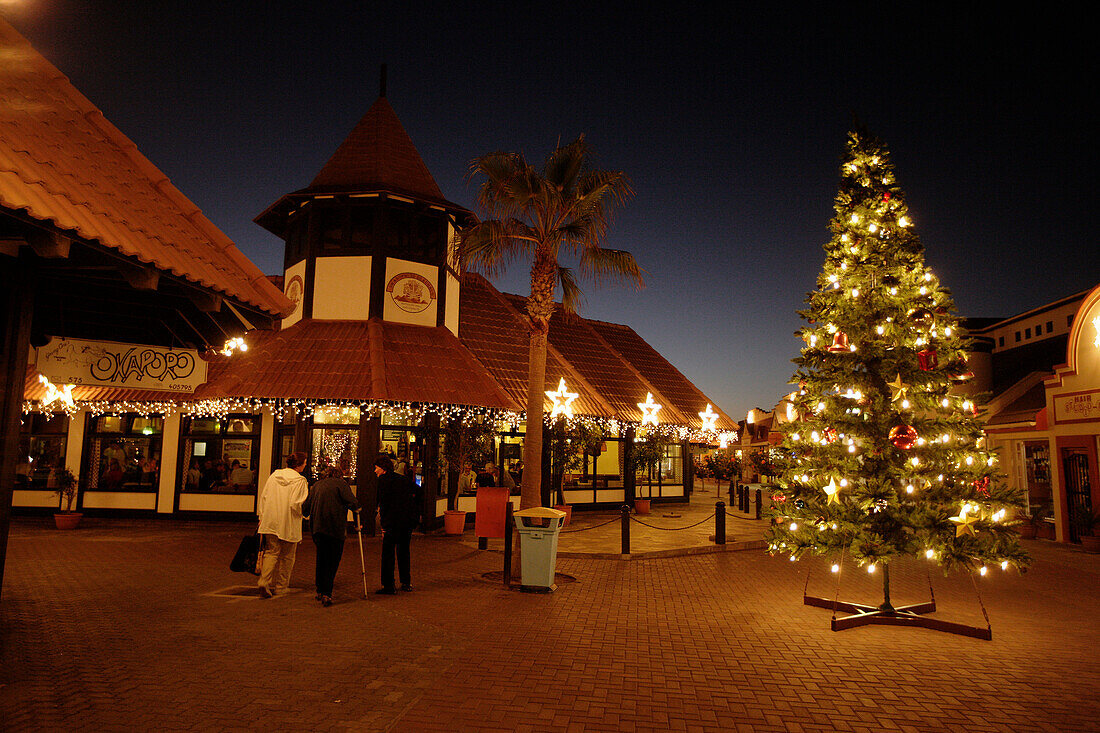 Christmas decoration in downtown Swakopmund, Namibia, Africa