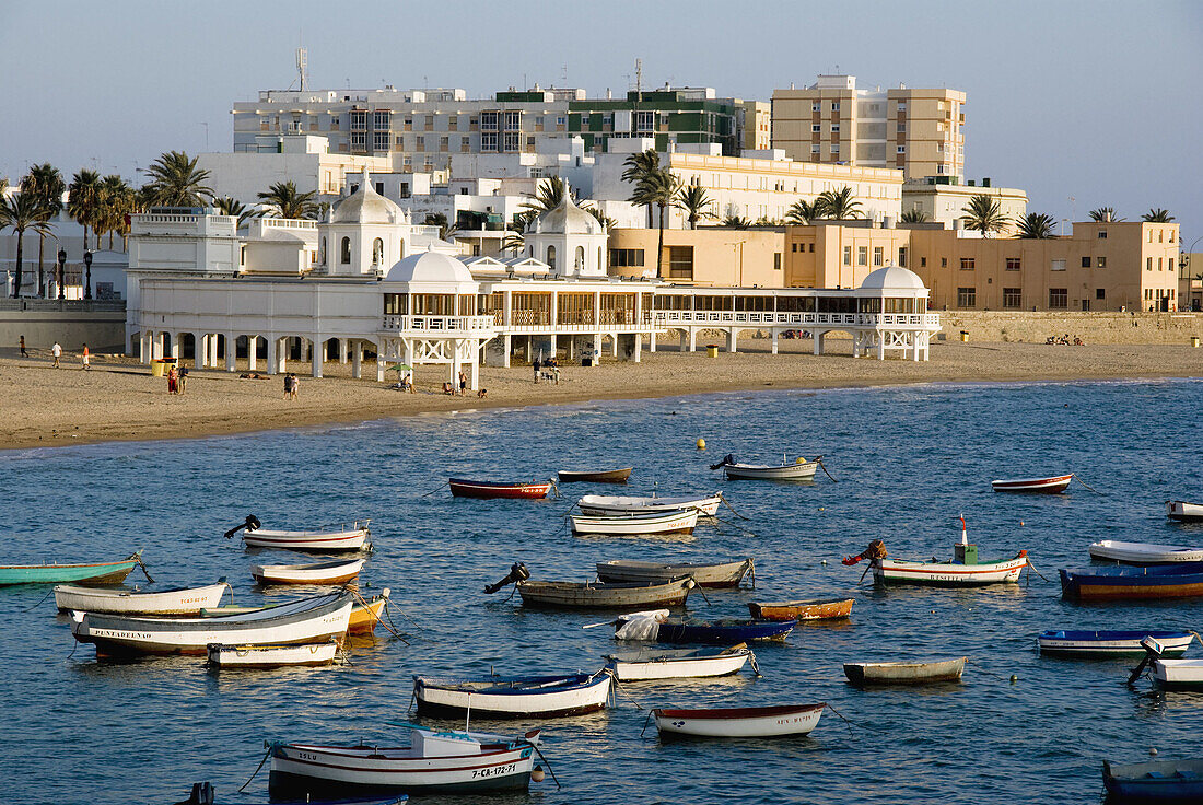 Europe, Spain, Andalucia, cadiz, Playa de la Caleta, baneario