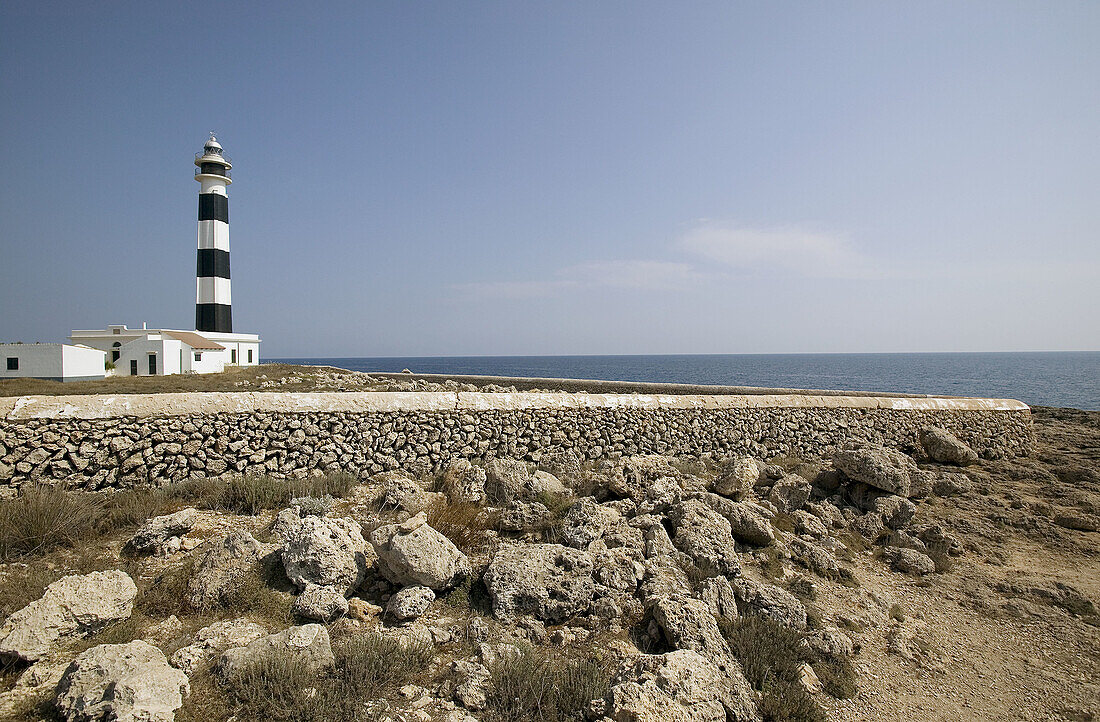 Spain. Balearics. Menorca island.. Cap d’Artrutx lighthouse