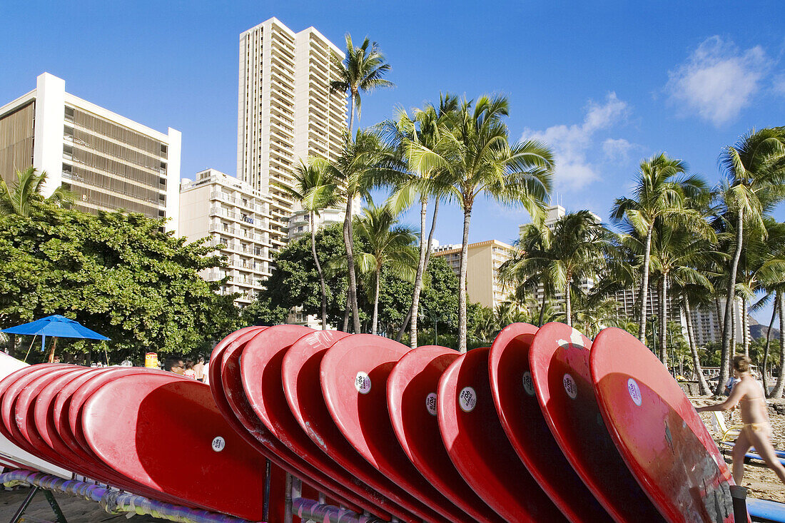 Surfboards, Waikiki Beach, Oahu, Hawaii, USA