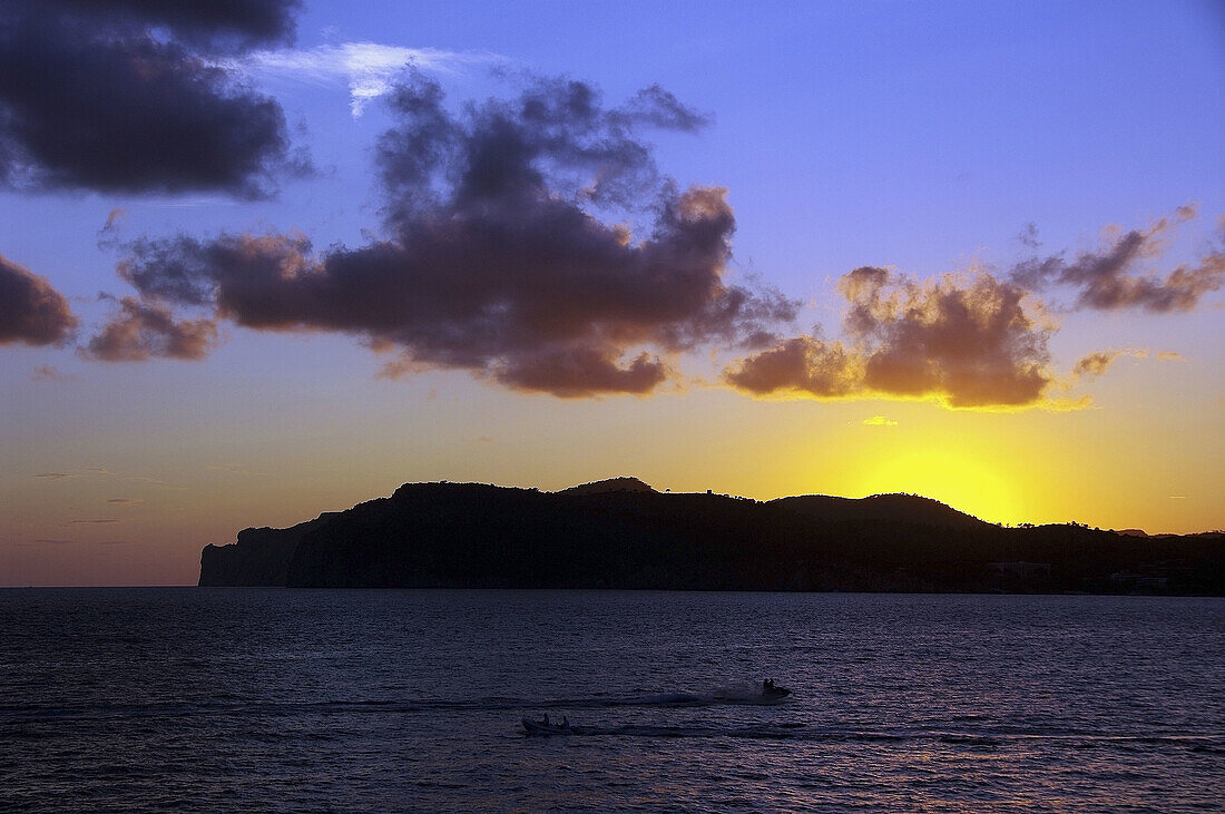 Sunset, Costa de la Calma, Majorca. Balearic Islands, Spain
