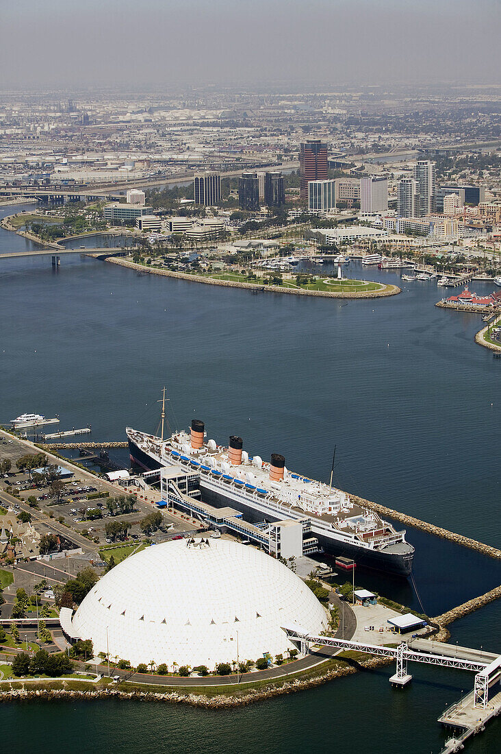 Aerial, Beach, Boats, California, Long, Marina, Mary, Queen, View, M75-764142, agefotostock