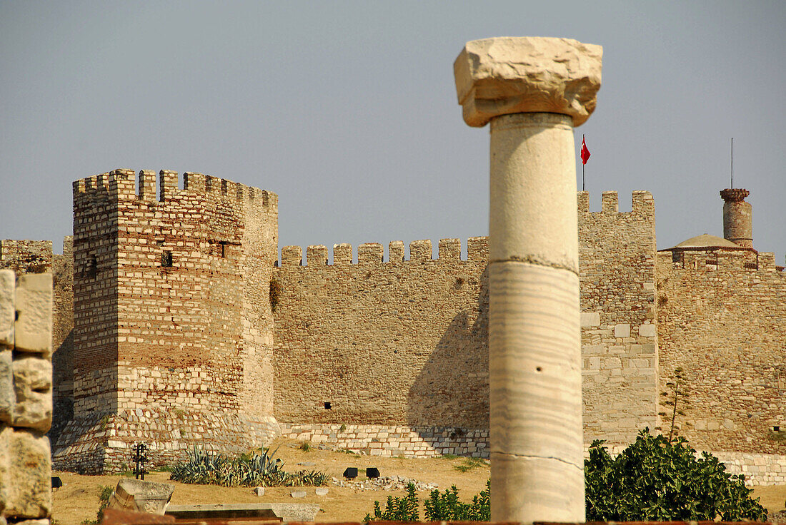 Saint John Basilica and the Citadel in the background, Selçuk, Turkey