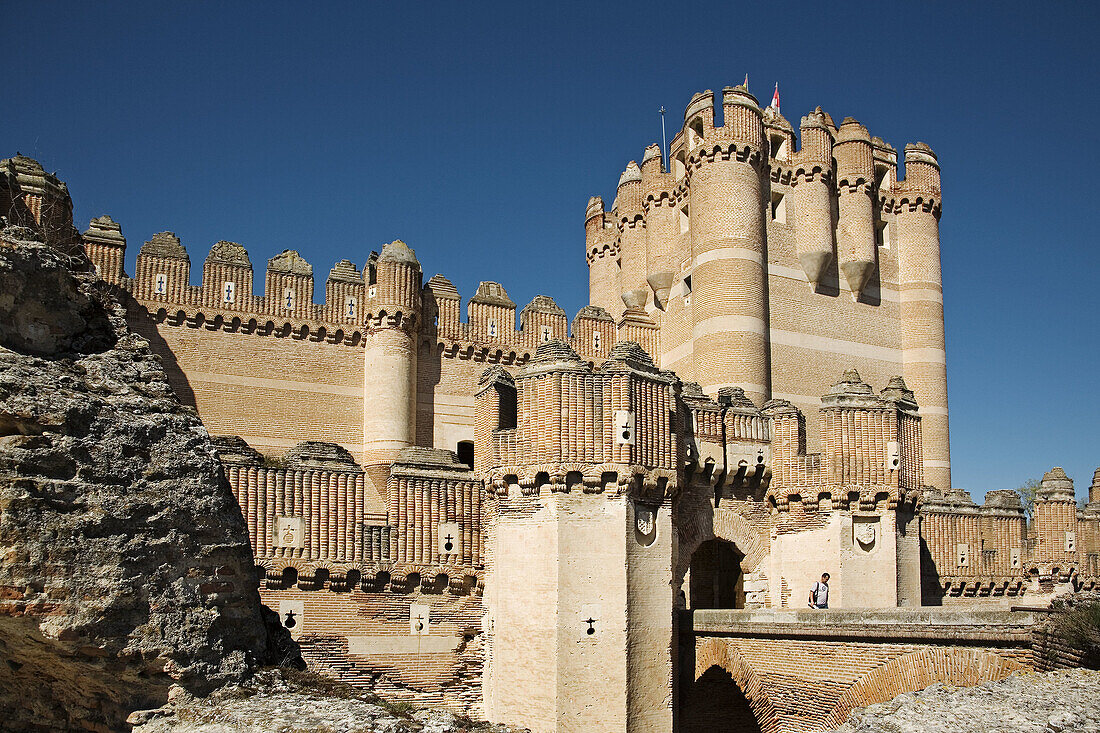 Castle keep (15th century), Coca. Segovia province, Castilla-Leon, Spain