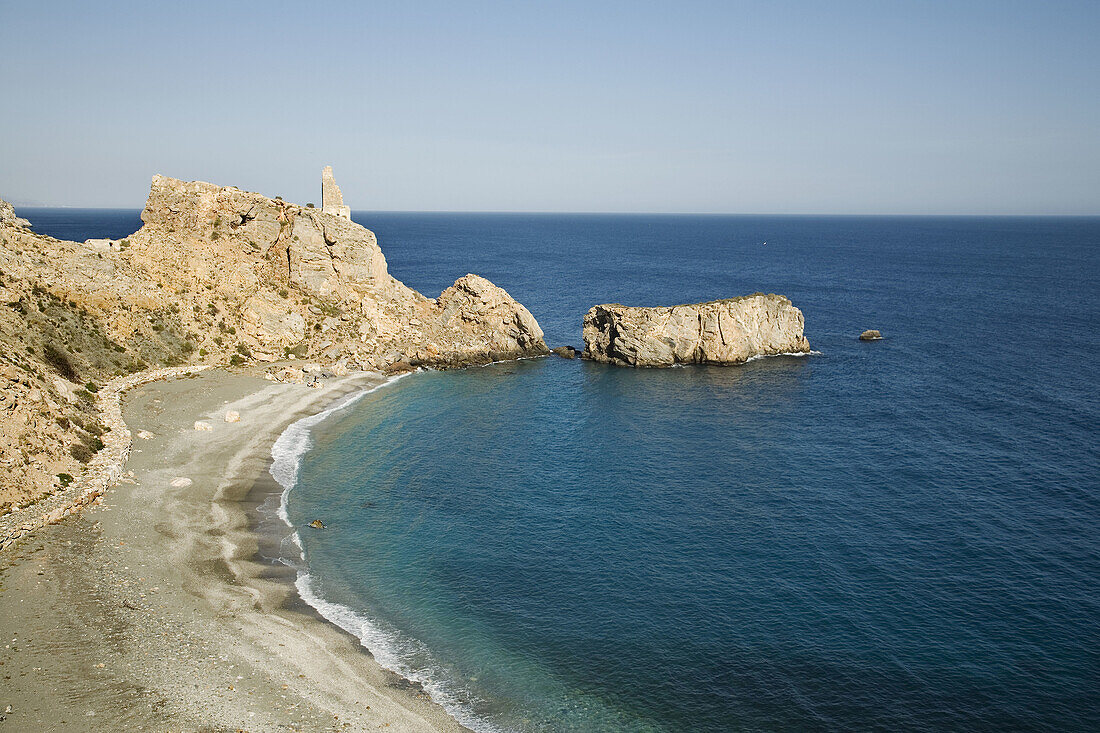 Cove and beach, Calahonda. Costa Tropical, Granada province, Andalucia, Spain