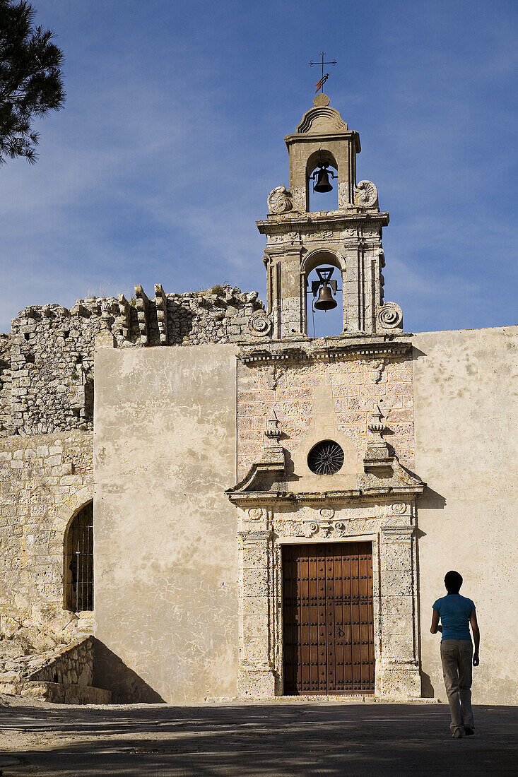 Castle of Fatetar and Chapel of Santiago, Espera. Pueblos Blancos (white towns), Cadiz province, Andalucia, Spain