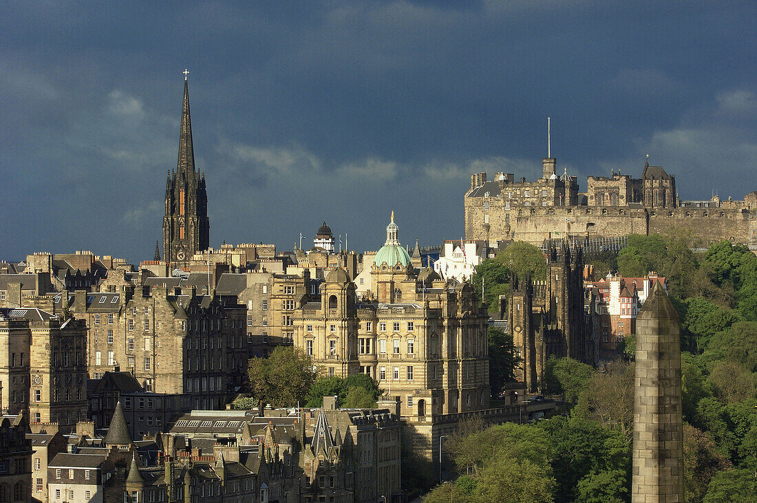 Old Town from Calton Hill  Edinburgh  Lothian Region  Scotland  U K