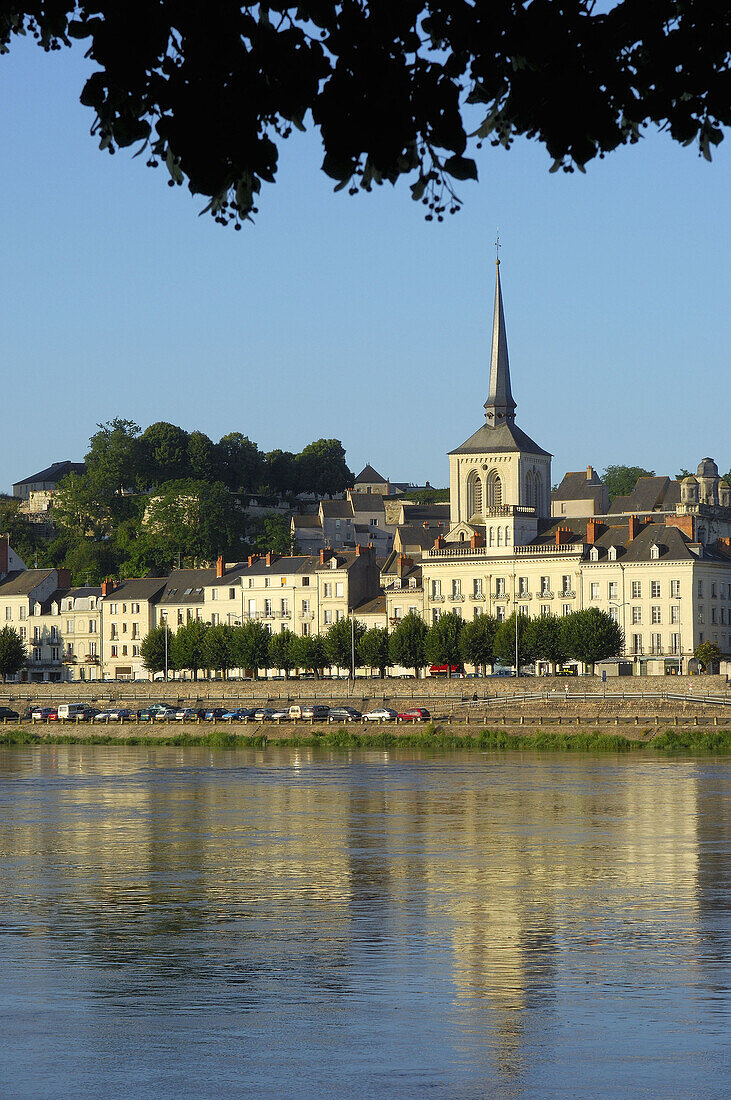 Loire River and St-Pierre church  Maine-et-Loire  Saumur  Loire Valley  France