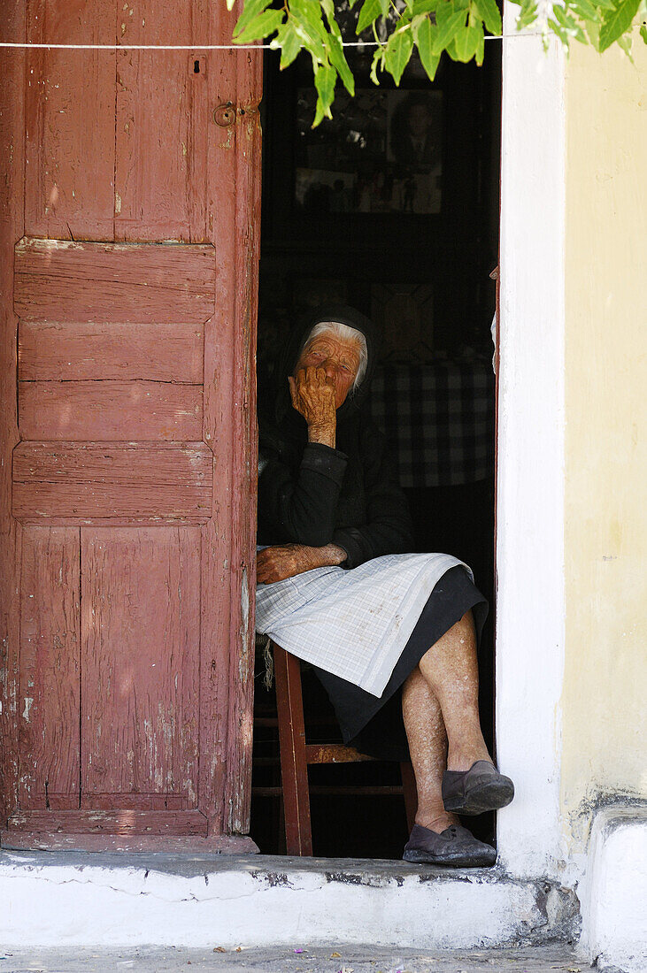 Old Woman in traditional black Clothing