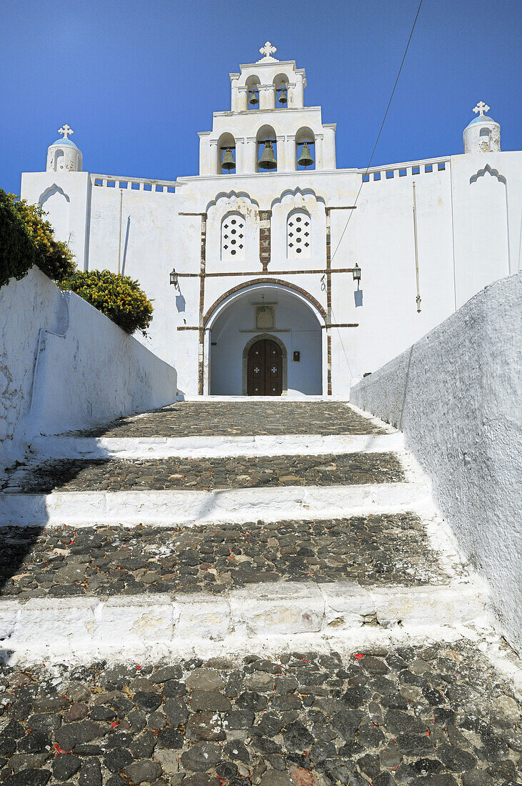 Church, Greece, Island, Santorini, Stairway, Thera, Thira, To, N45-764400, agefotostock