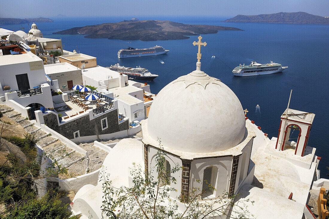 Dessen, Die insel, Griechenland, Kirche, Krater, Santorin, Santorini, Thera, Thira, N45-764406, agefotostock