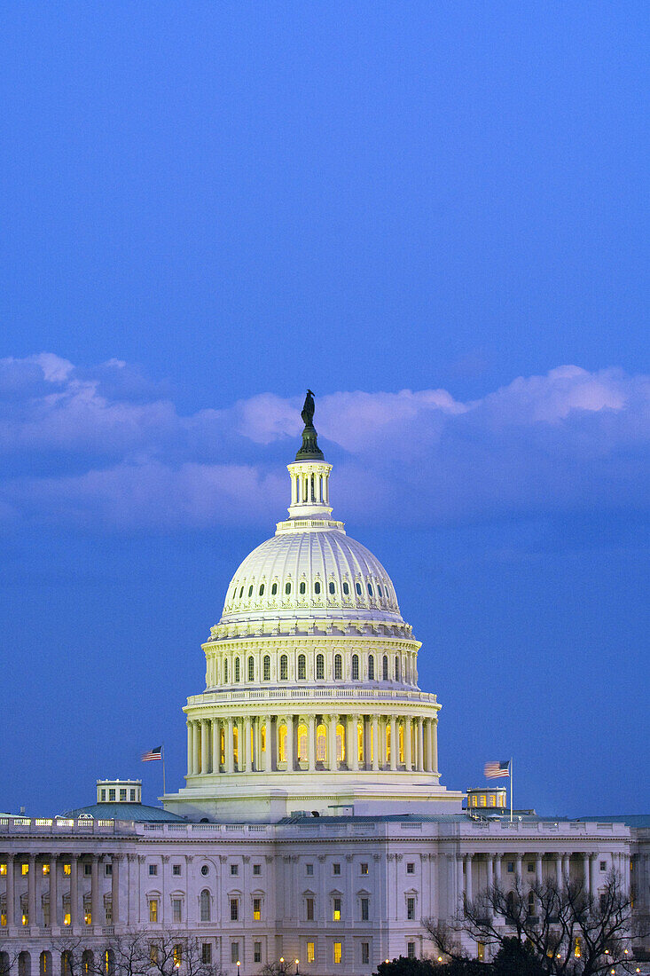 United States Capitol at twilight, Washington D C, U S A