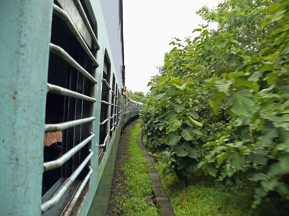 Train, Railway is passing on railway track  Satpuda Ghat, Madhyapradesh, India
