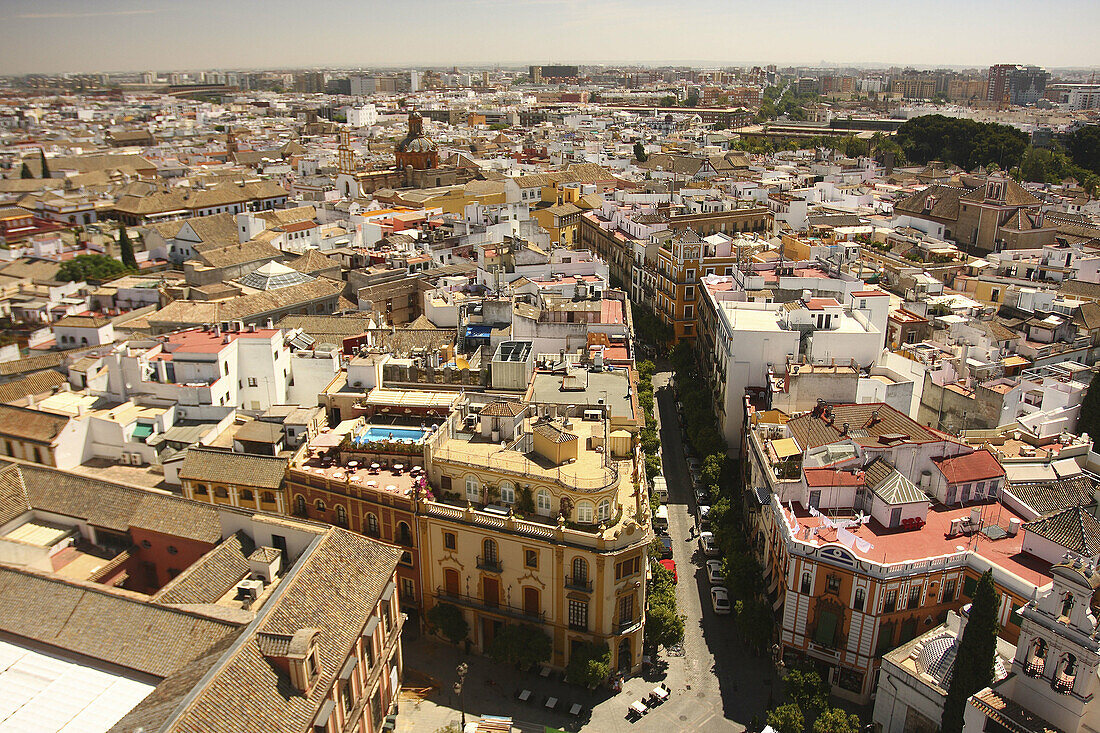 Overview on Sevilla. Andalusia, Spain