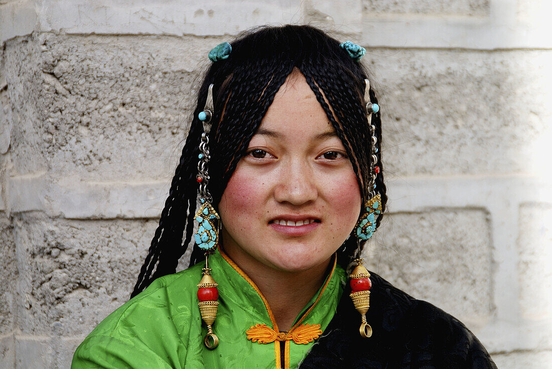 Tibetan gril in Thanka festival