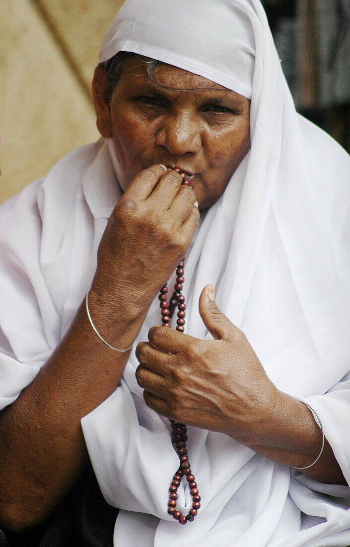 Panjim Goa, India, Muslim woman during the Jashn-Eid-Milad Un Nabi feast, commemorating prophet Mohammeds birth