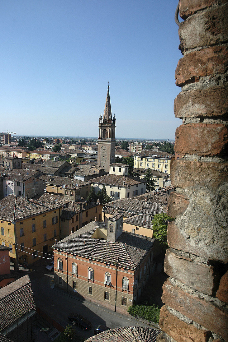 Vignola Modena, Italy, view of the town from the top of the Castle