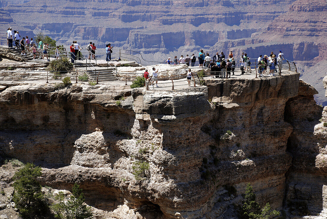 Tourists visiting the Grand Canyon Arizona