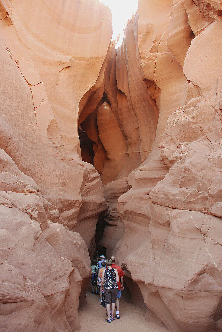 Antelope Canyon Arizona, a tourists group entering the canyon