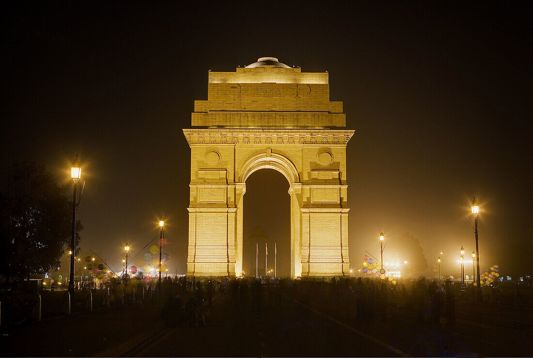India Gate at Night, New Delhi, India