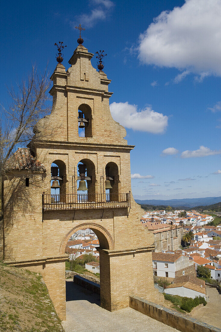 Church bell gable. Aracena. Huelva province, Andalusia. Spain