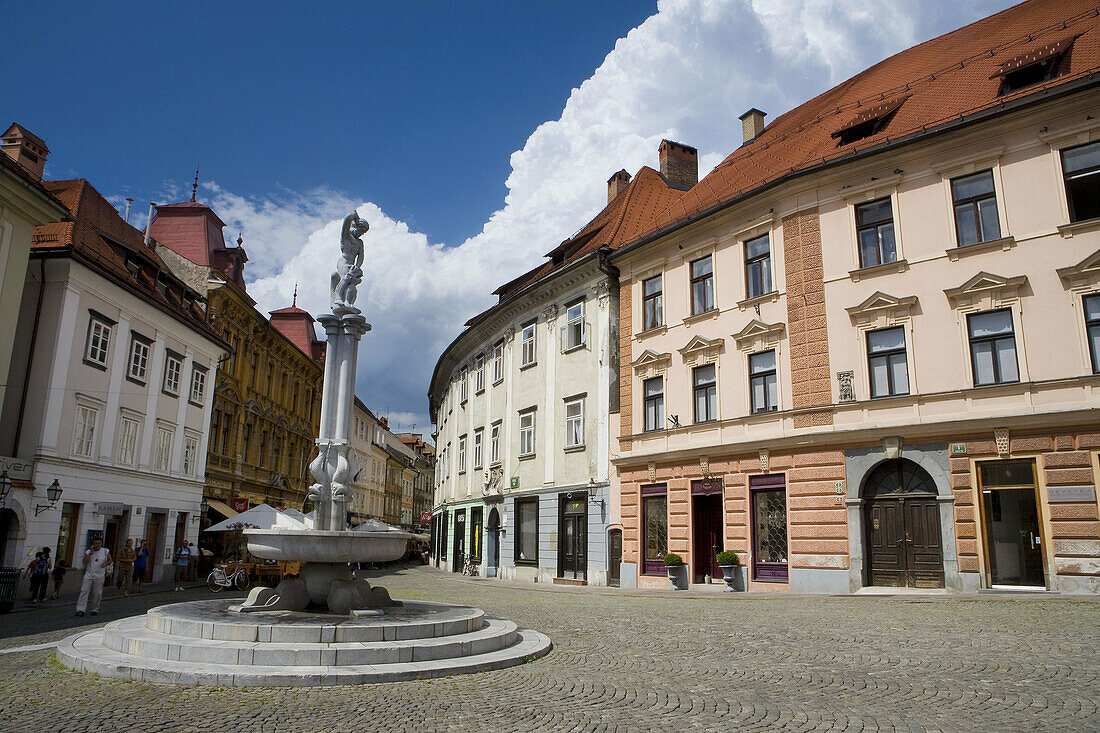 Old town of Ljubljana, capital of Slovenia, Europe.