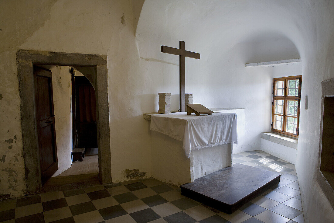 Room. Interior of the Castle Predjamski, in Predjama, Slovenia, Europe.