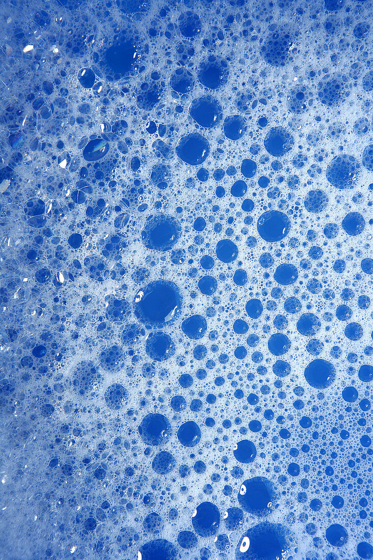 Blue water with bubbles texture