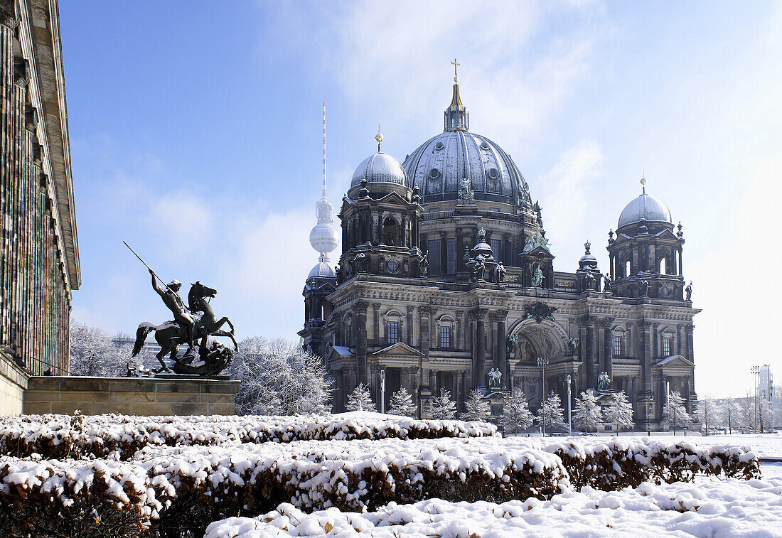 Berlin Cathedral in winter, Berlin, Germany
