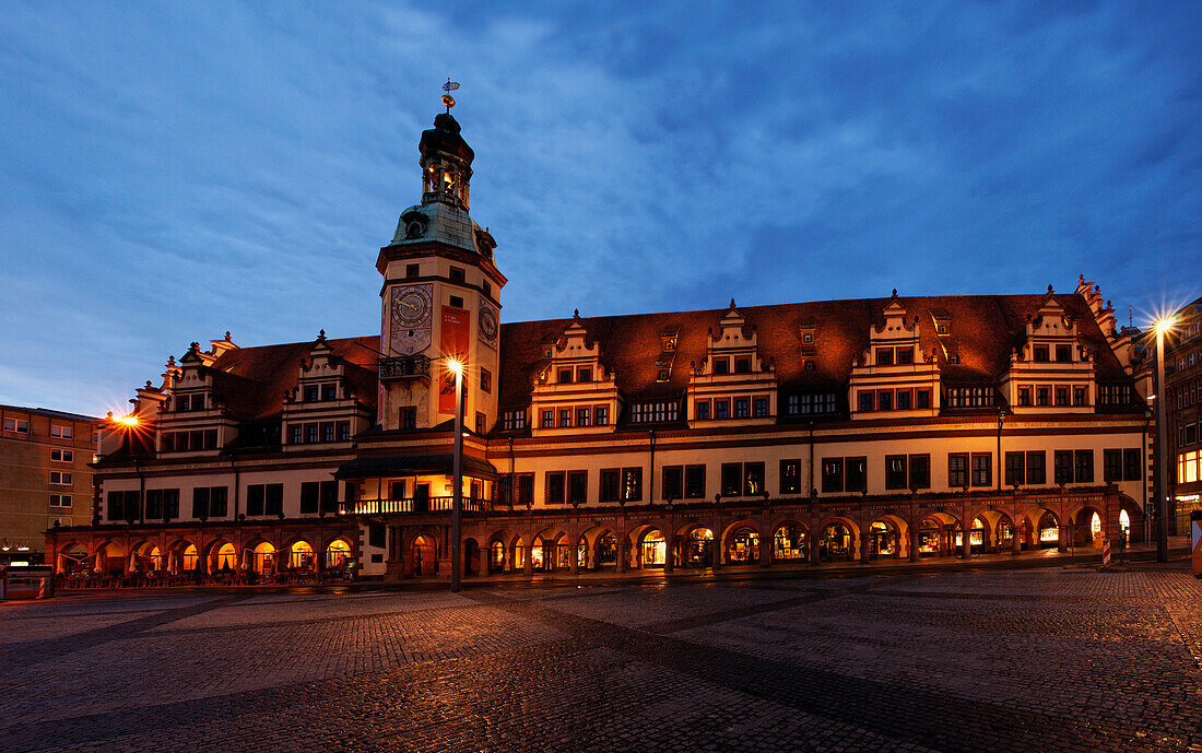 Altes Rathaus am Markt, Leipzig, Sachsen, Deutschland
