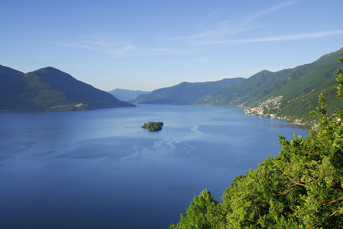 Lake Maggiore with isle of Brissago, Isole di Brissago, Ronco sopra Ascona, lake Maggiore, Lago Maggiore, Ticino, Switzerland