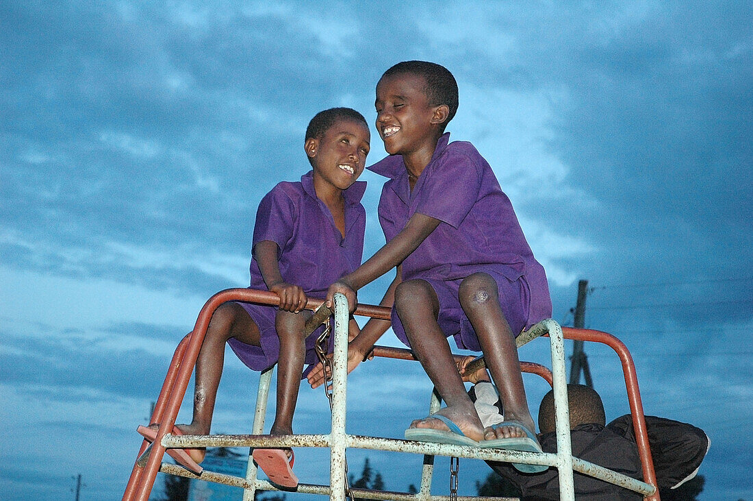 ETHIOPIA  Shashemene center for the blind   Blind children playing