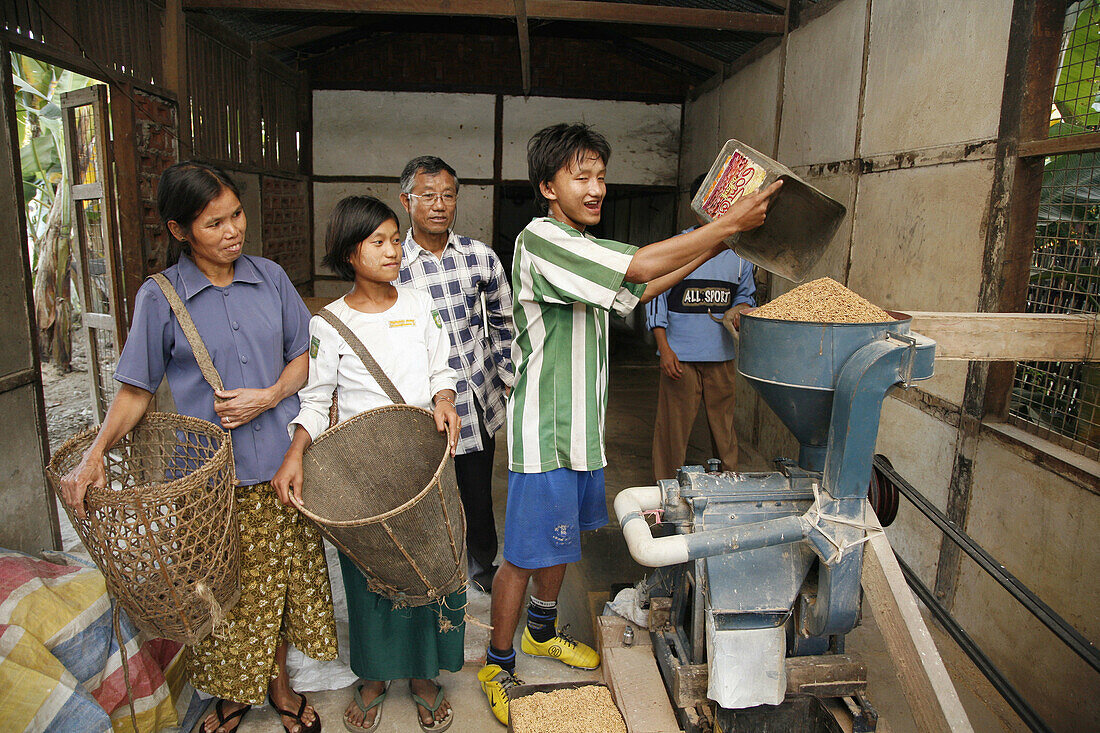 Myanmar  Rice mill at the Catholic seminary, Myitkyina, a largely Kachin community in north Burma near the Chinese border