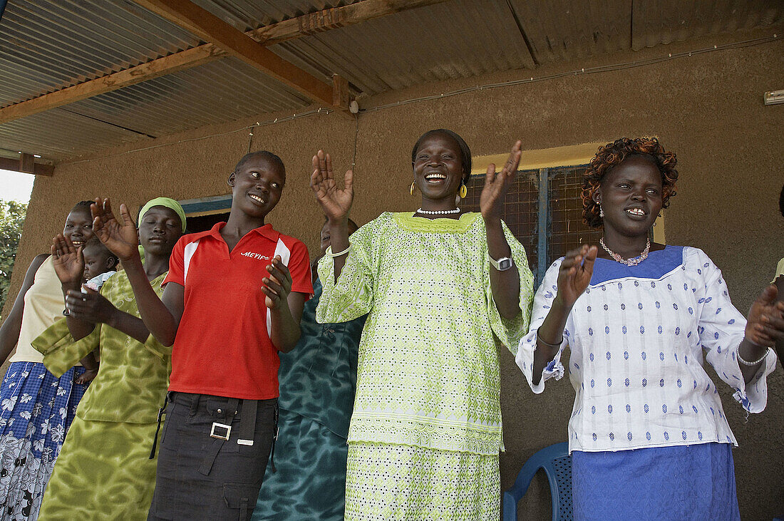 SOUTH SUDAN  Loka Womens Association  Members dancing as they greet visitors