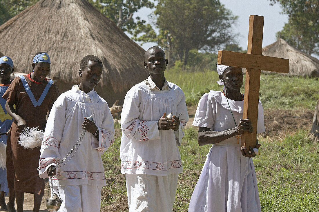 SOUTH SUDAN  Saint Josephs Feast day May 1st being celebrated by Catholic community in Yei  Procession