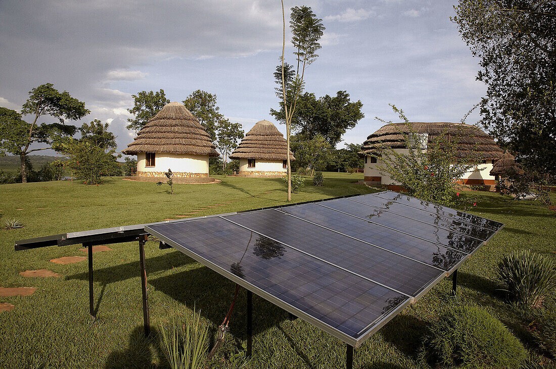 UGANDA  The Haven Resort near Jinja  Solar electric cells