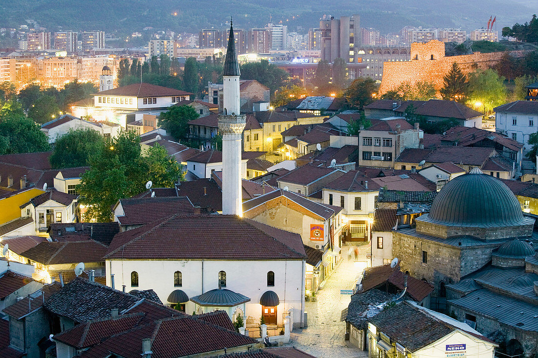 Macedonia. Skopje. Carsija Old Town Overview / Evening