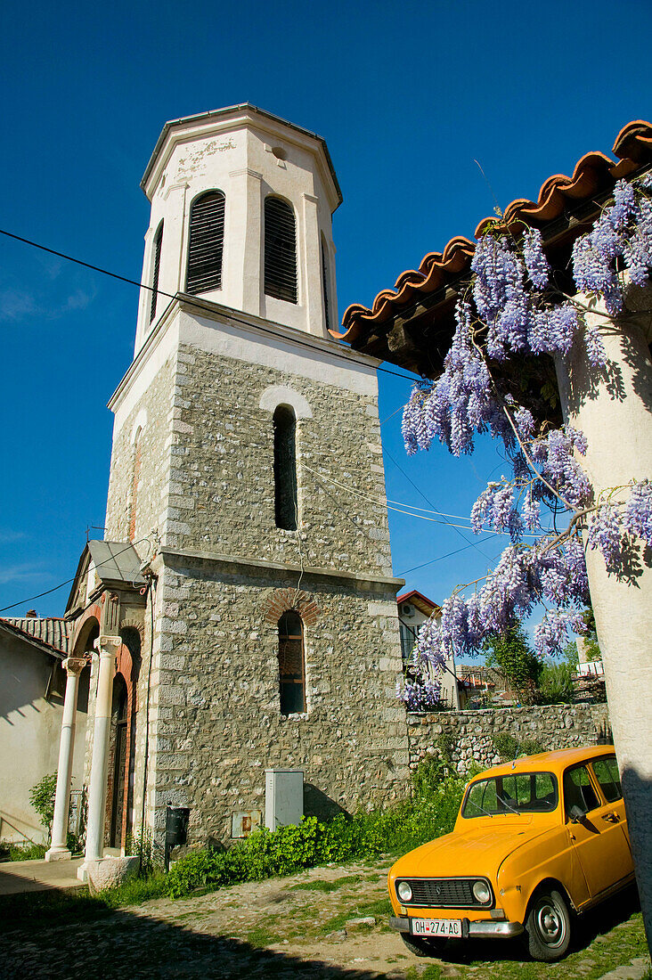 Macedonia. Ohrid. Church Tower of Sveti Kliment Church