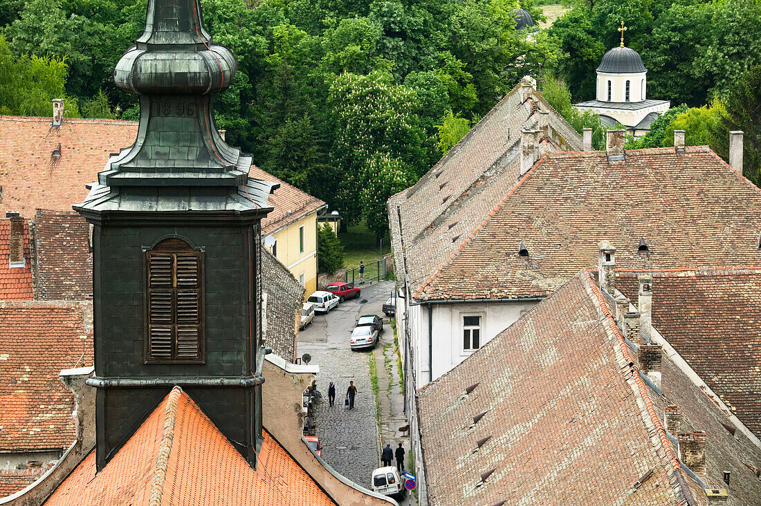 Serbia. Vojvodina Region-Novi Sad. Petrovaradin Town from Petrovaradin Citadel