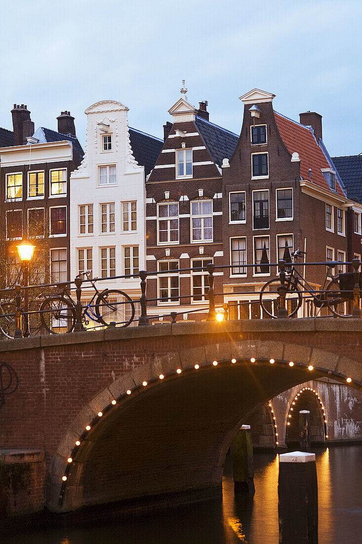 Town houses & bridge, Prinsengracht, Amsterdam, The Netherlands