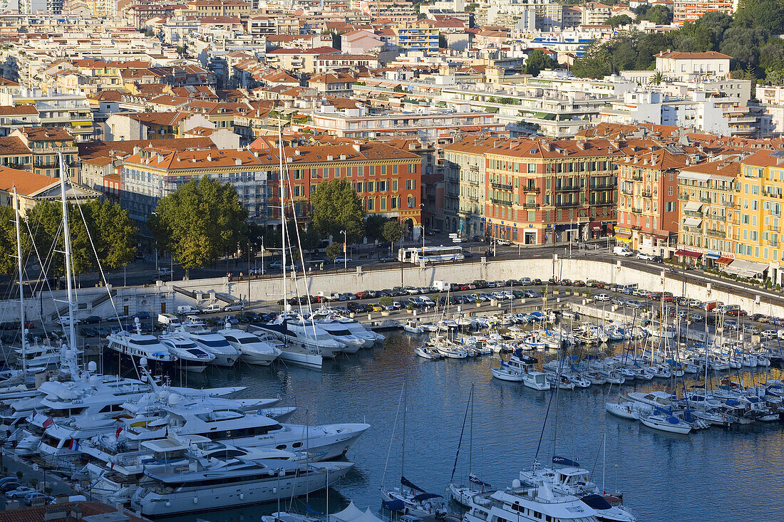 Overlooking Nice Harbour, French Riviera, Côte dAzur, France