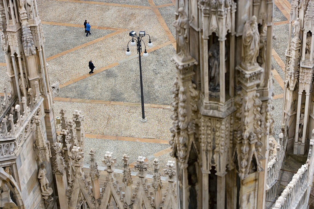 View of Duomo and Piazza, Milan, Italy