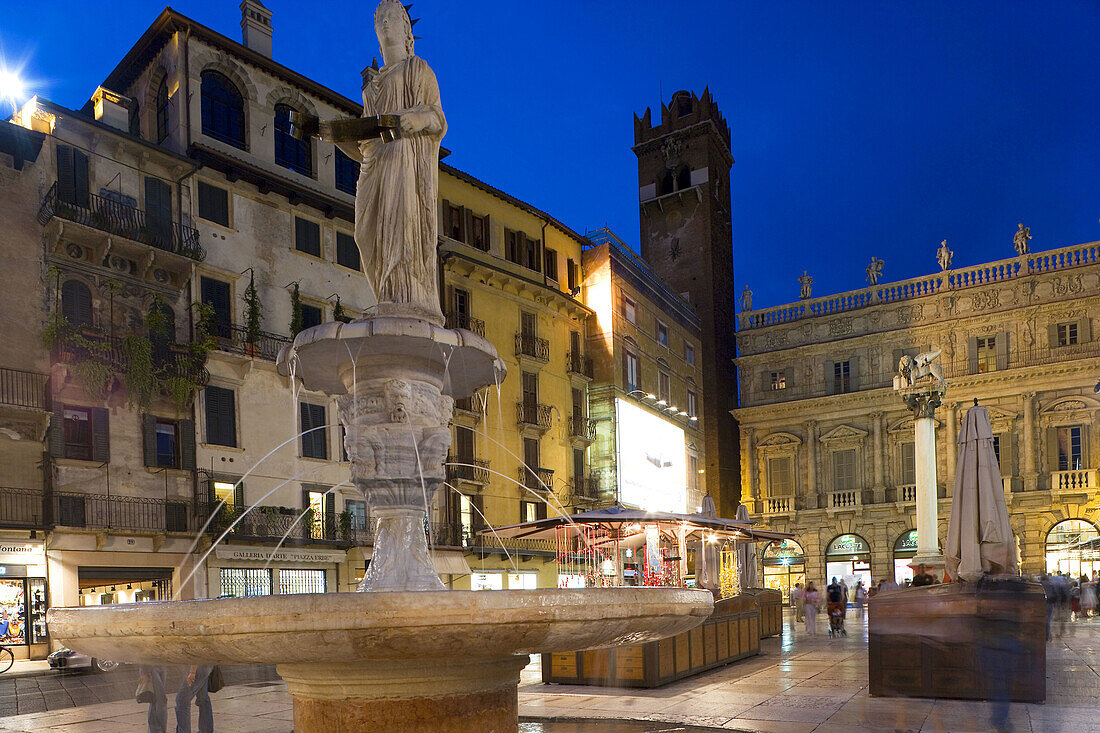 Piazza delle Erbe, Verona, Veneto, Italy