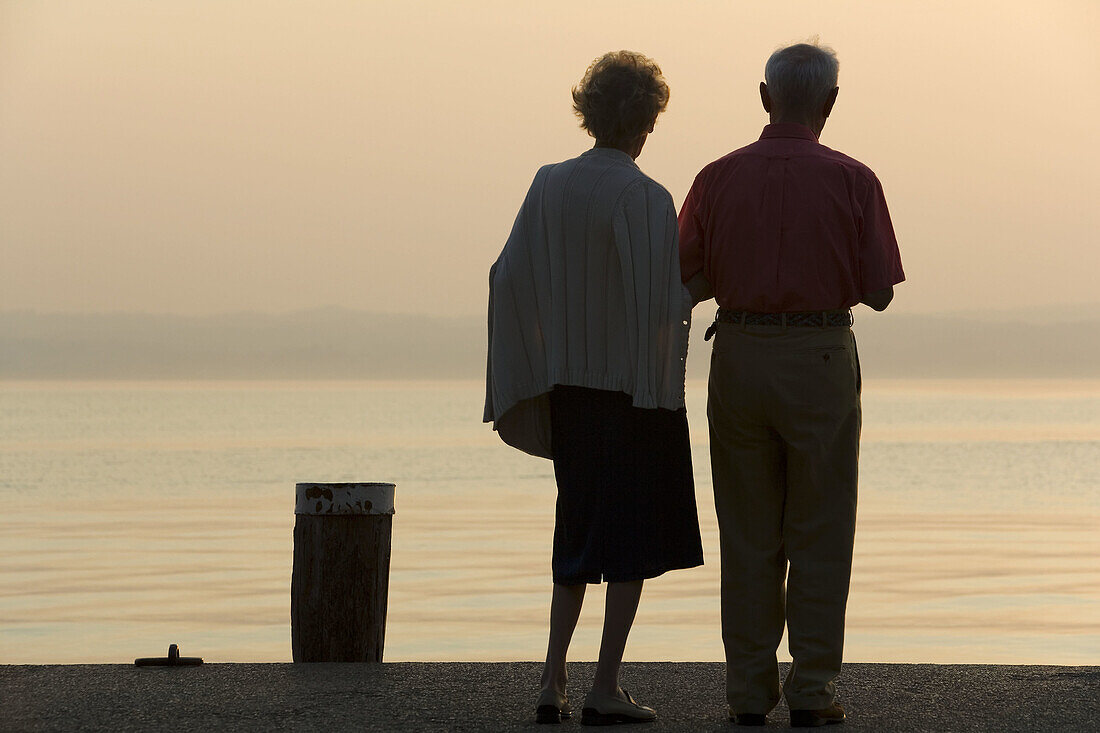 Elderly couple, Sirmione, Lake Garda, Lombardy, Italy