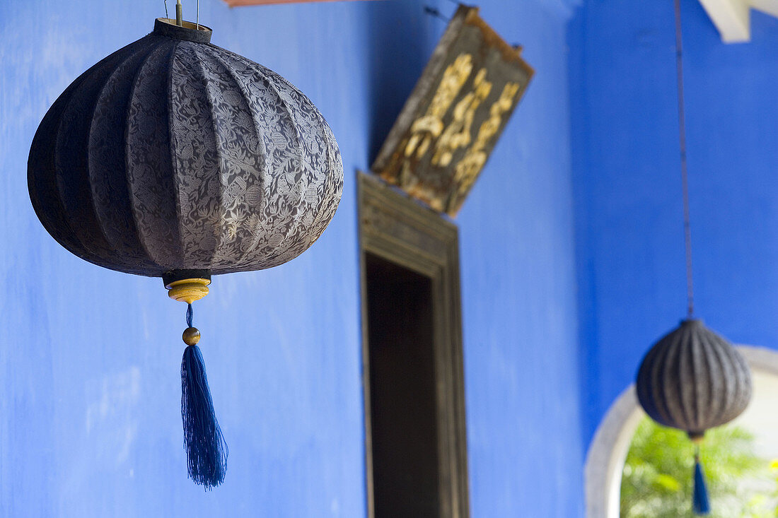Chinese lantern &amp; house frontage, George Town, Penang, Malaysia