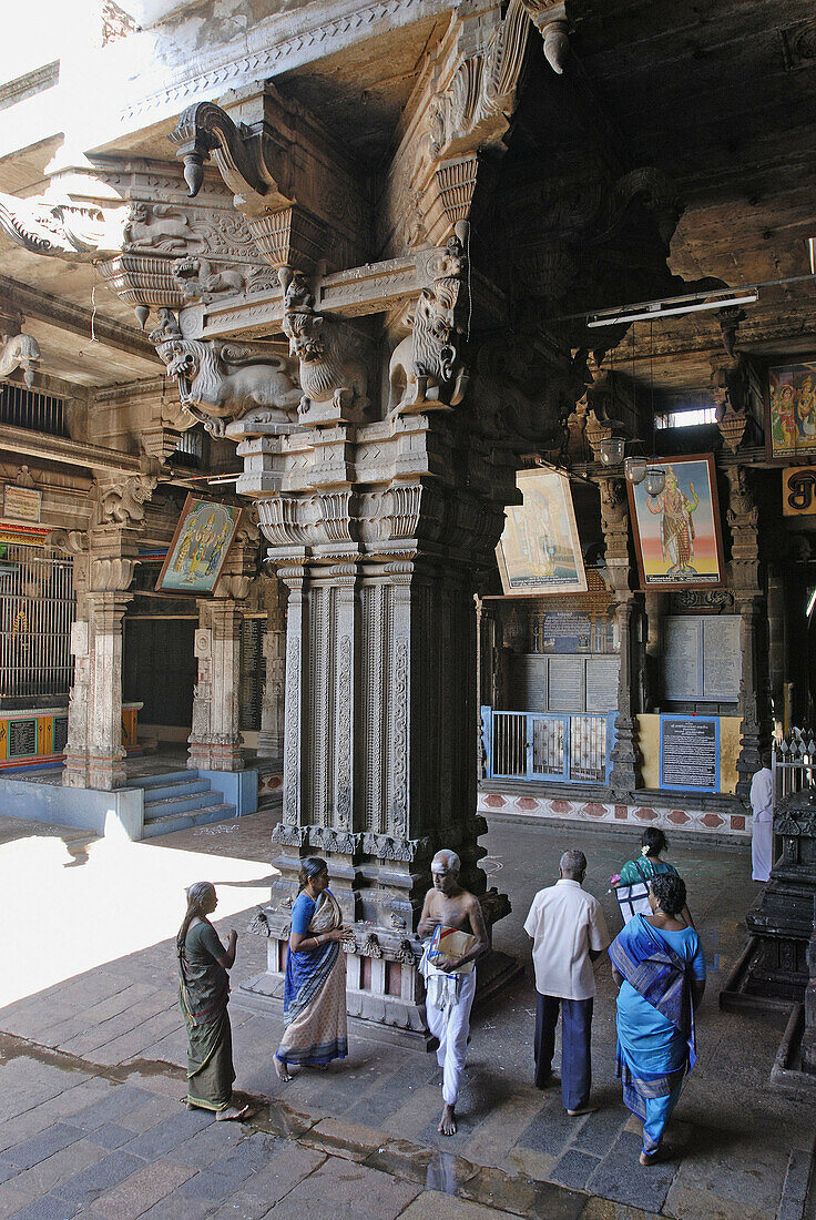 Giant pillar in the second prakara, Nataraja Temple, Chidambaram, Tamil Nadu. India