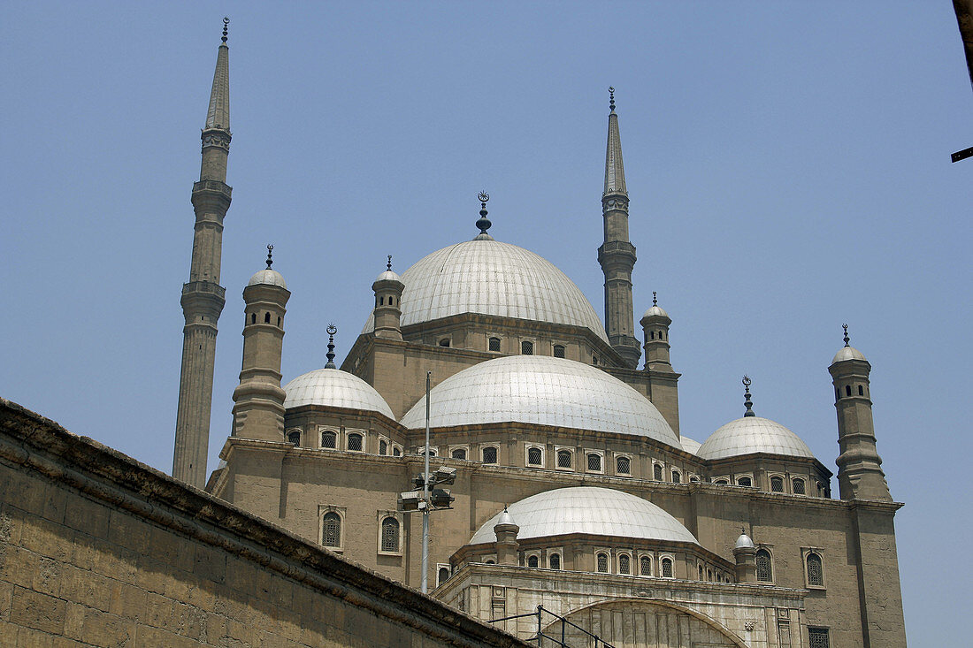 Egyptian landmark Mohammed Ali mosque (Alabaster mosque) on top of Saladin Al Aywbi citadel in Cairo. Egypt