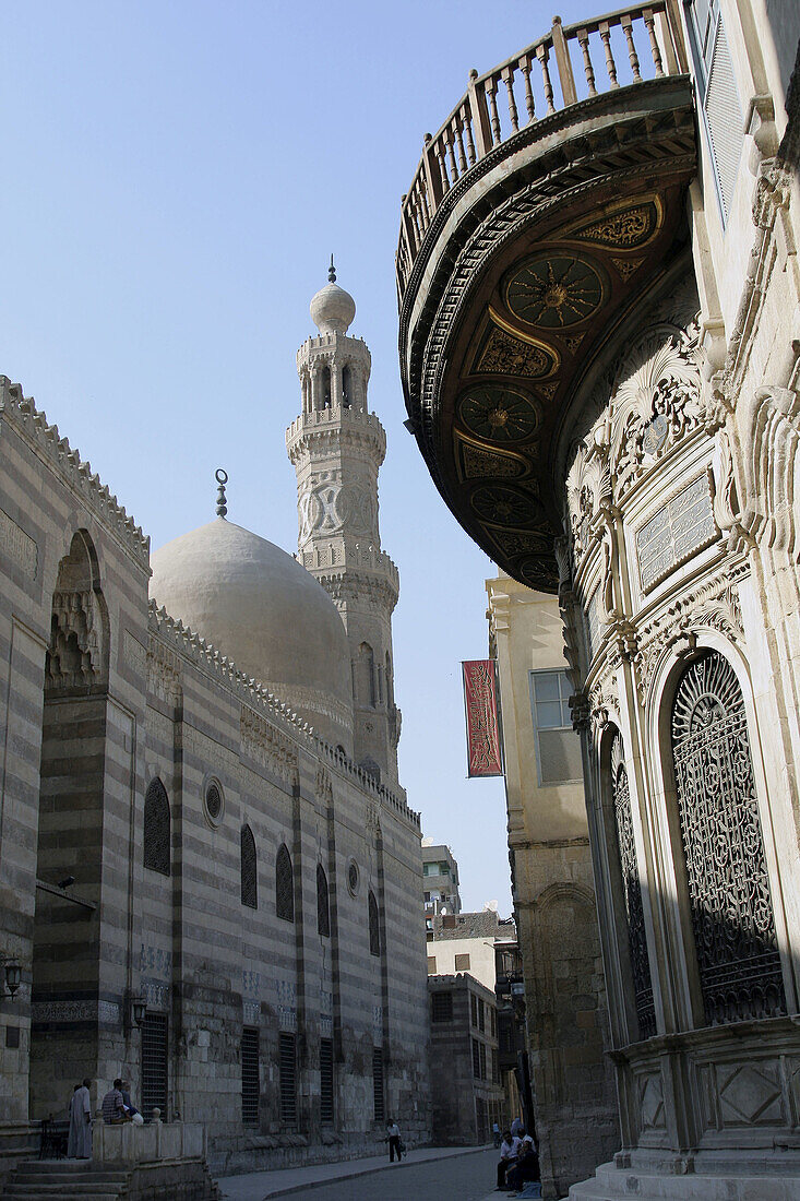 Madrasa Khanqah of Sultan al-Zahir Barquq in oldest Cairo's street Al-muizz, Cairo, Egypt